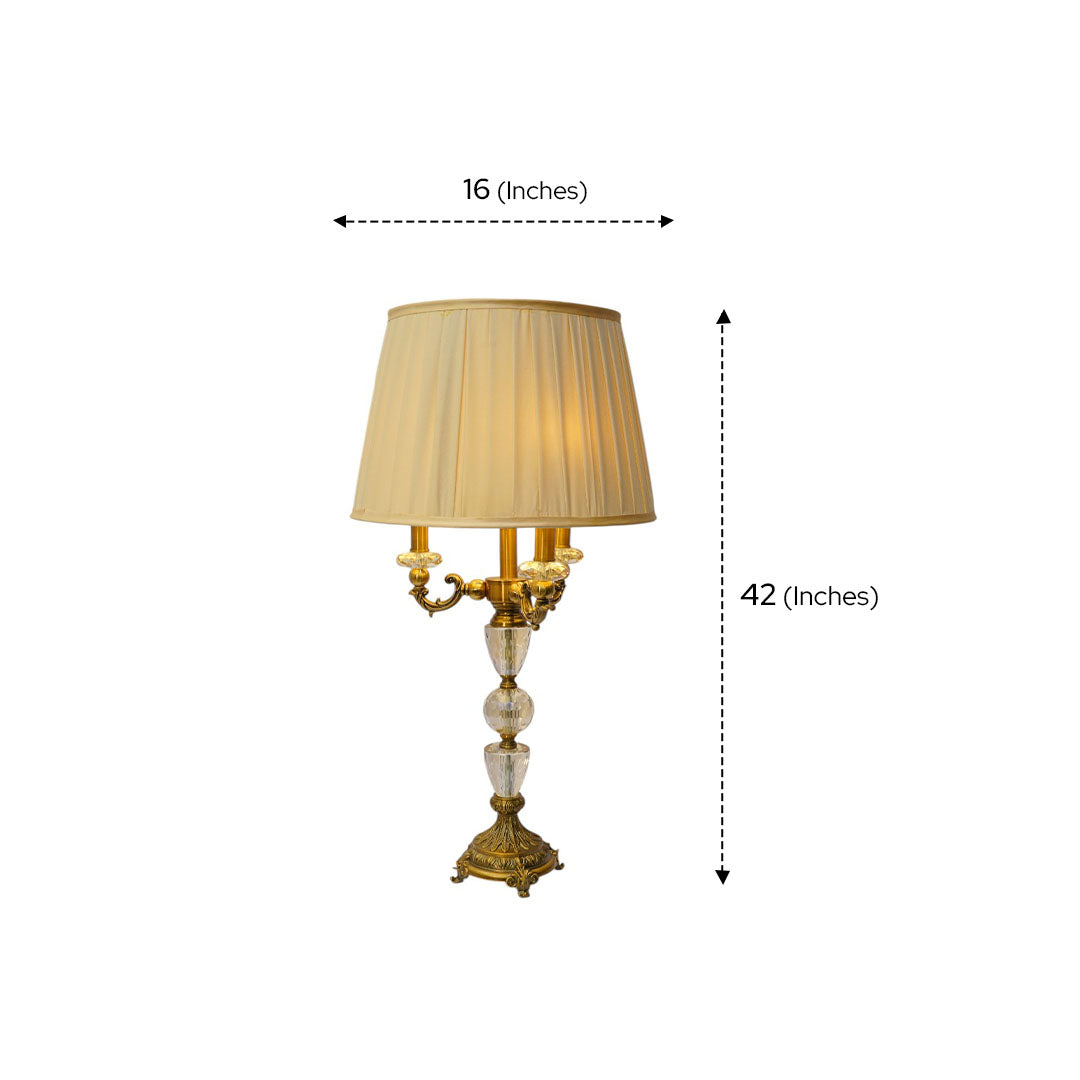 Opaline Luxe Brass & Crystal Lamp