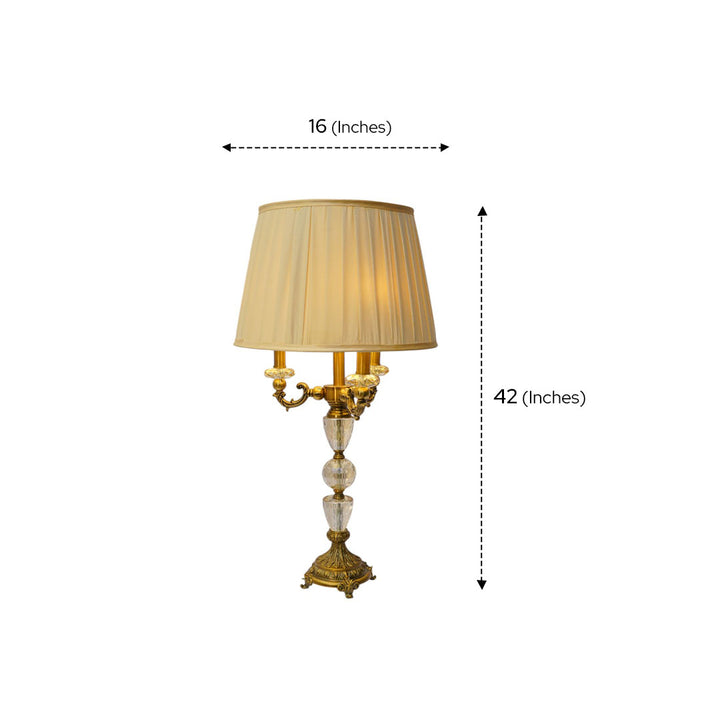 Opaline Luxe Brass & Crystal Lamp