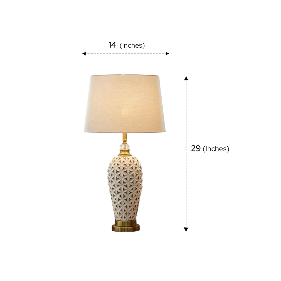 Geometric Textured Ceramic Table Lamp