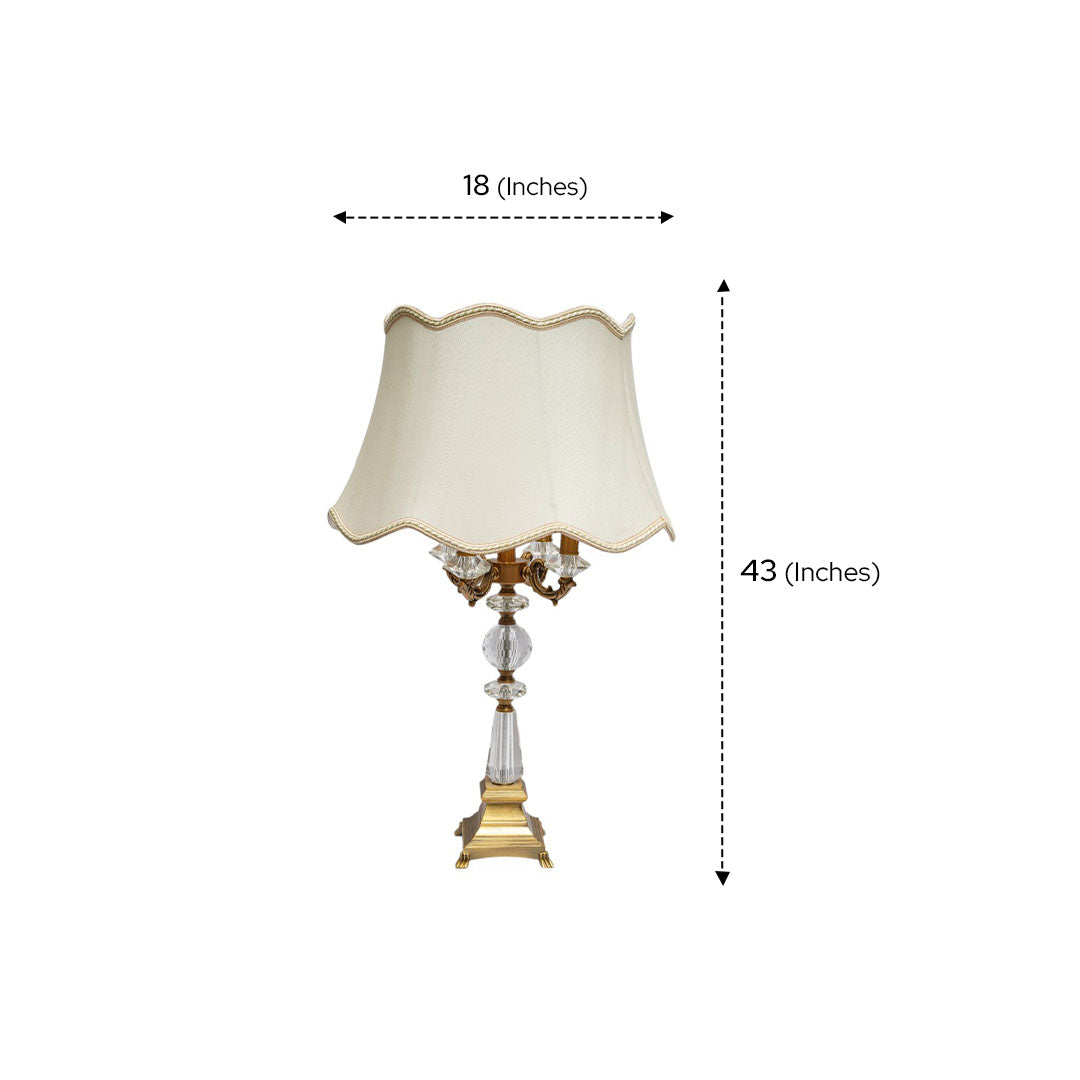 Victoria Brass & Crystal Side Table Lamp