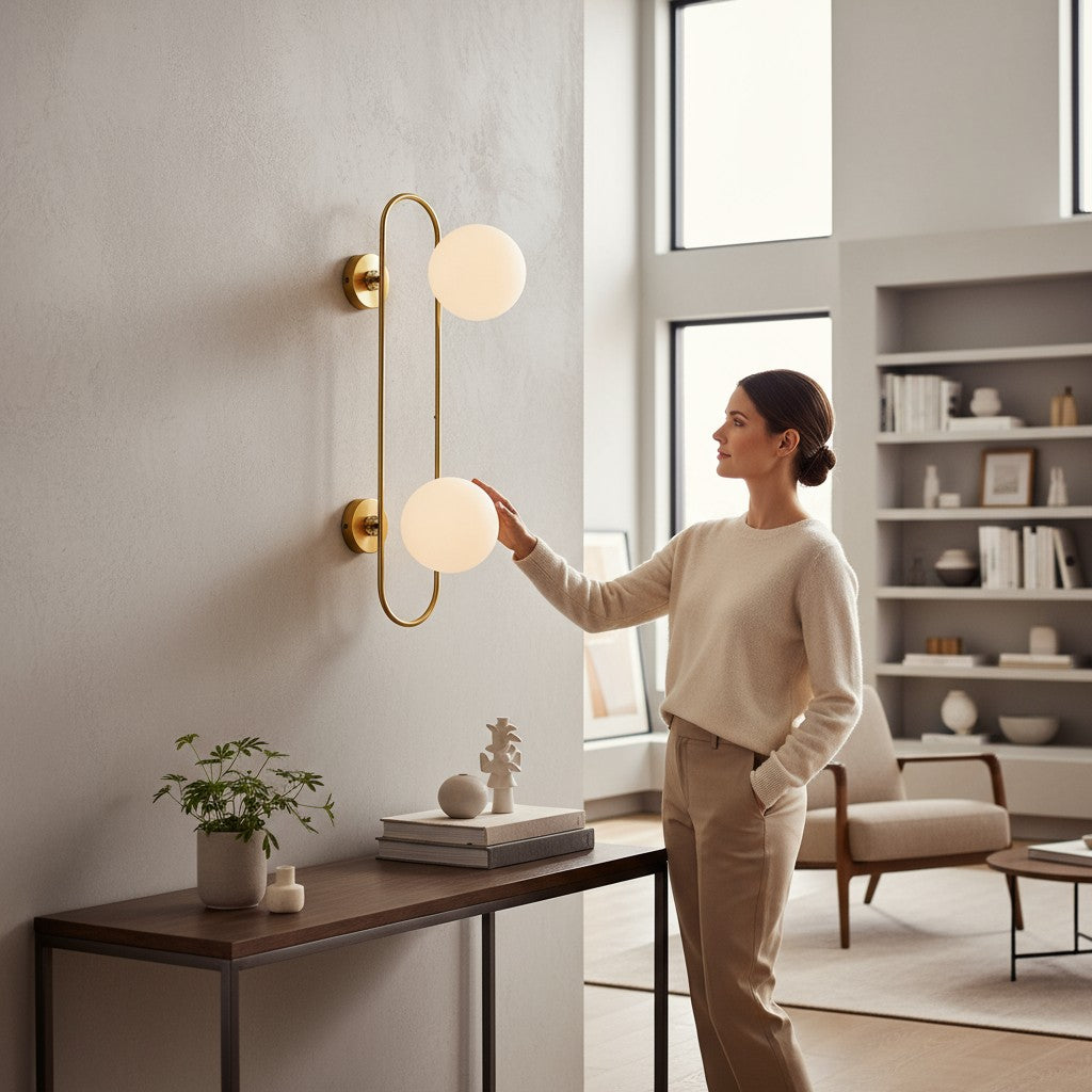 Halo Brass Globe Wall Light