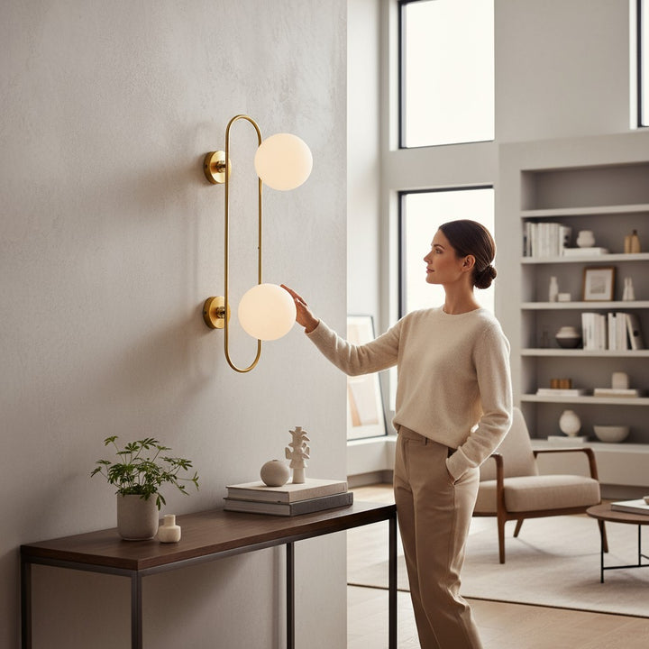 Halo Brass Globe Wall Light