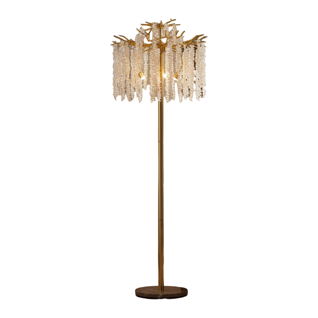 Aurum Éclat Modern Heavy Crystals Floor Lamp
