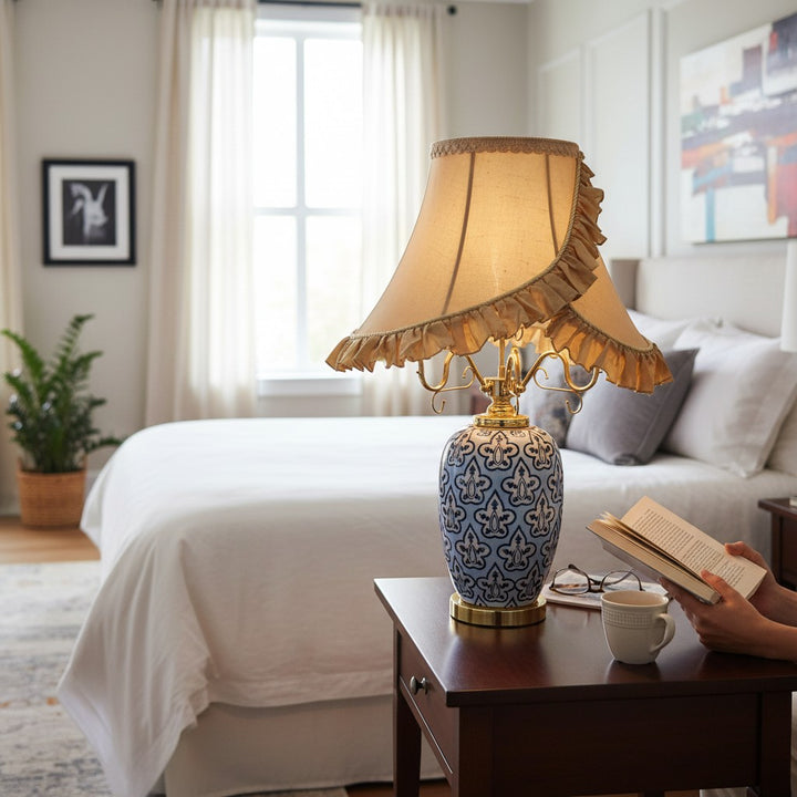 Imperial Elegance Blue Porcelain Table Lamp