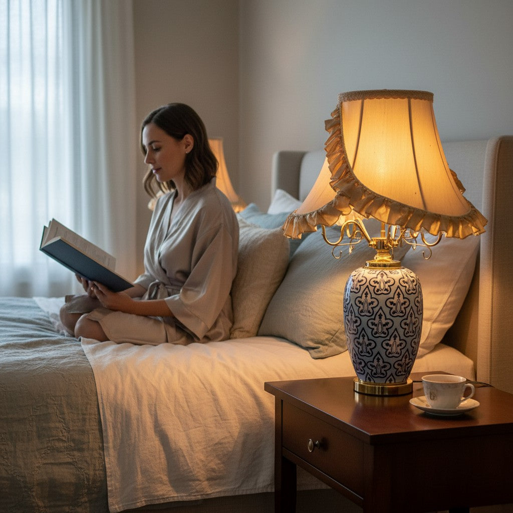 Imperial Elegance Blue Porcelain Table Lamp