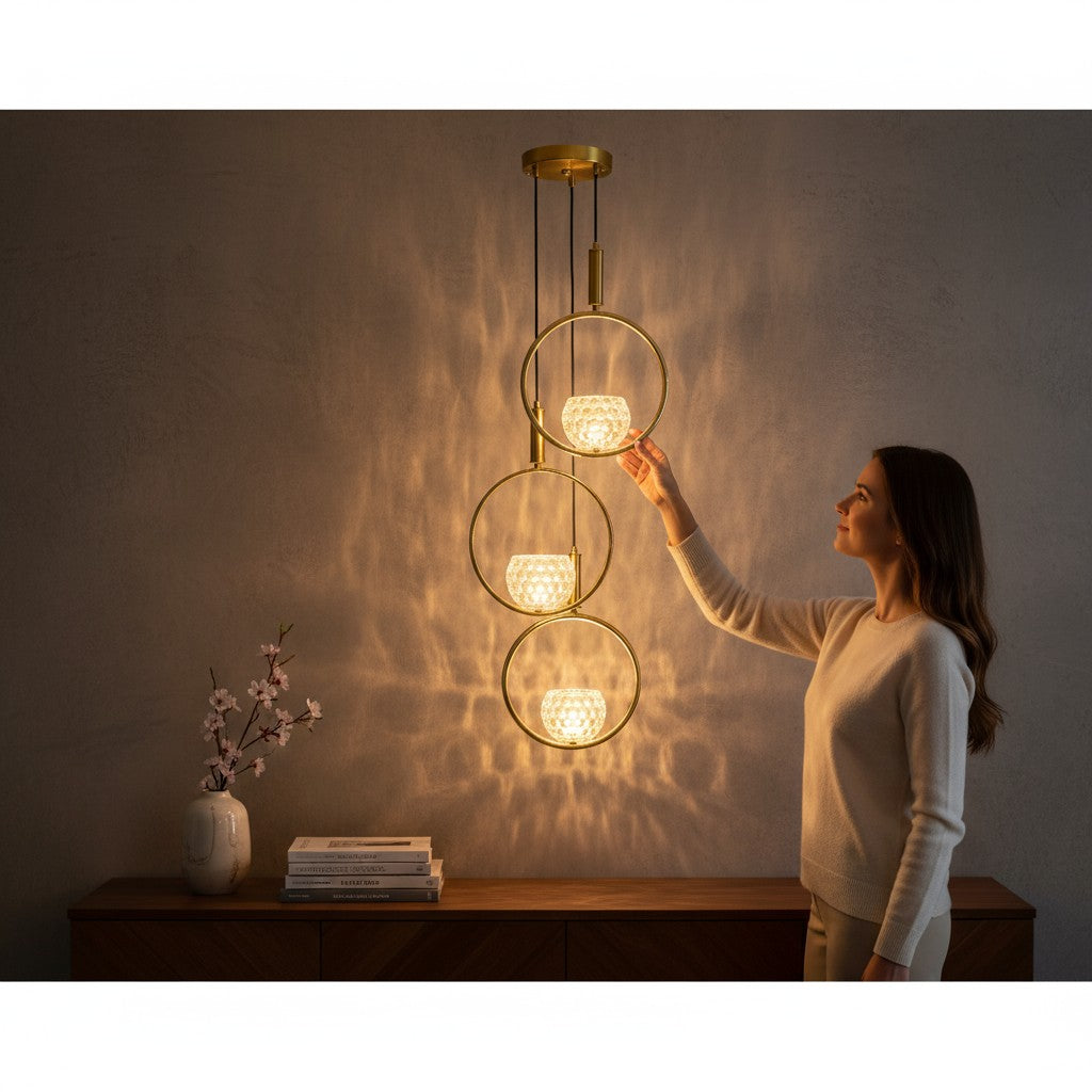 Aureus Orbit Crystal Ring Pendants