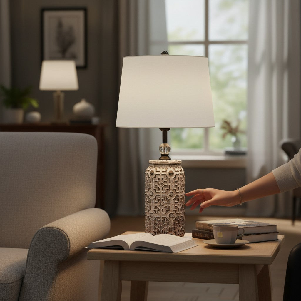 Victorian Ivory Grace Table Lamp