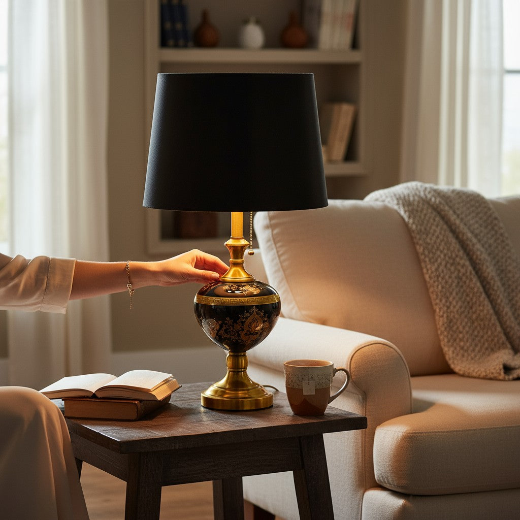 Luna Versace Pearl Ceramic Table Lamp