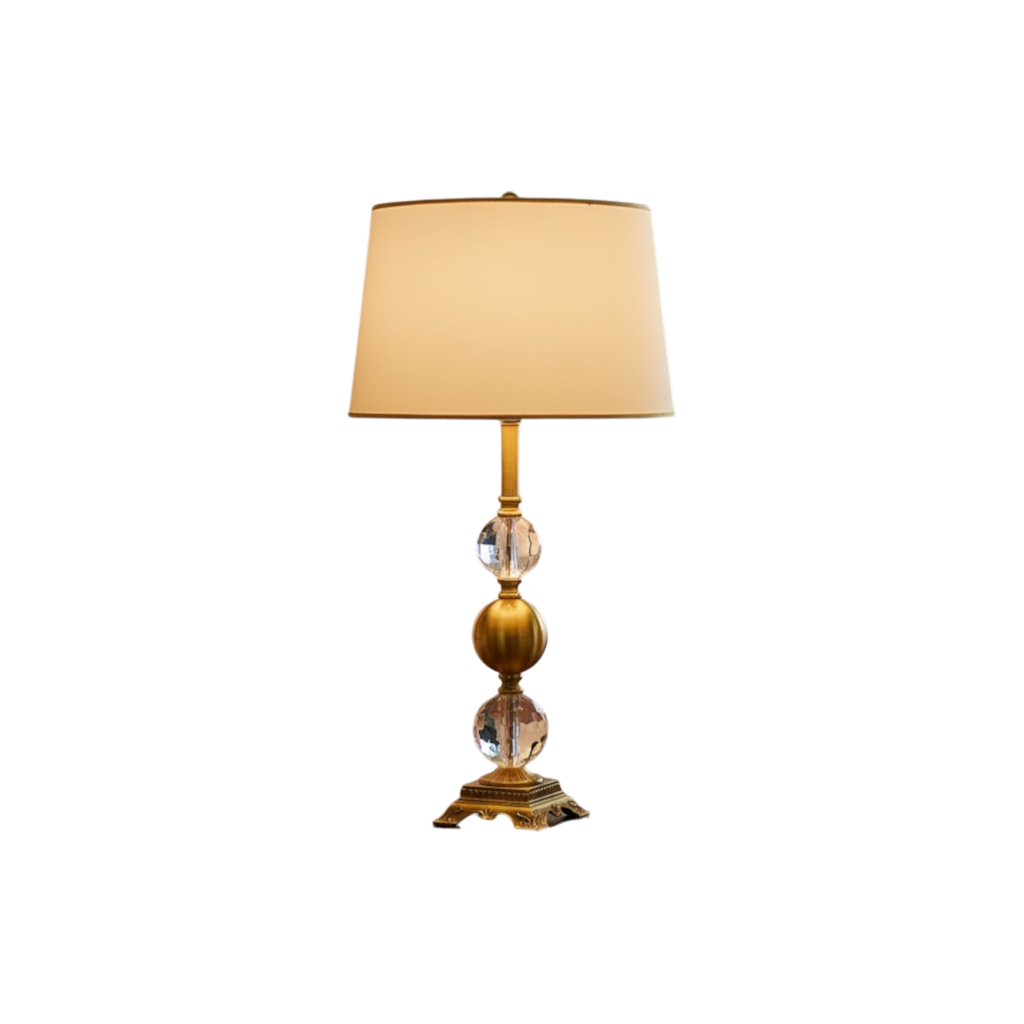 Kairo Brushed Brass and Crystal louts Side  Table Lamp