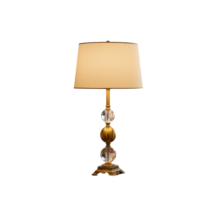 Kairo Brushed Brass and Crystal louts Side  Table Lamp
