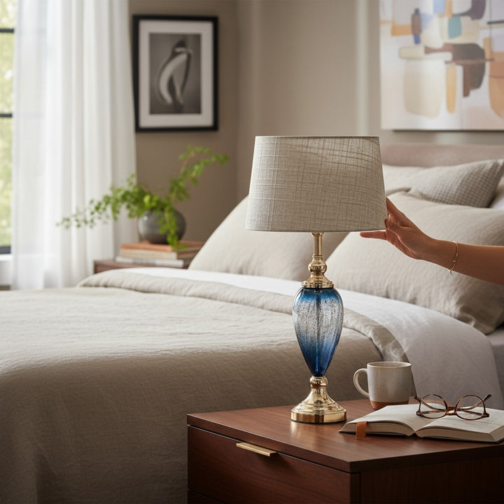 Versace Greca Blue Luxe Crystal Lamp