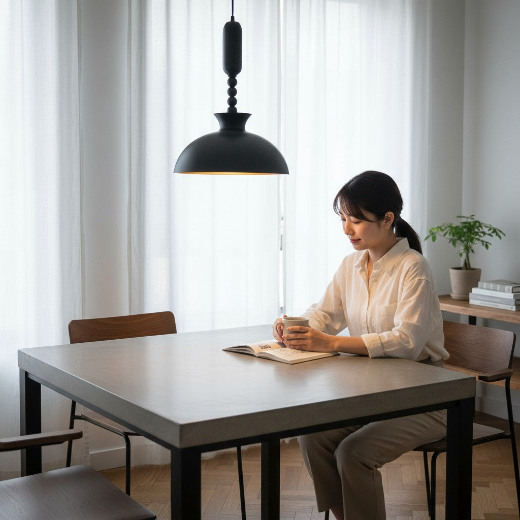 Noir Luxe Dome Pendant Metallic Wall Light