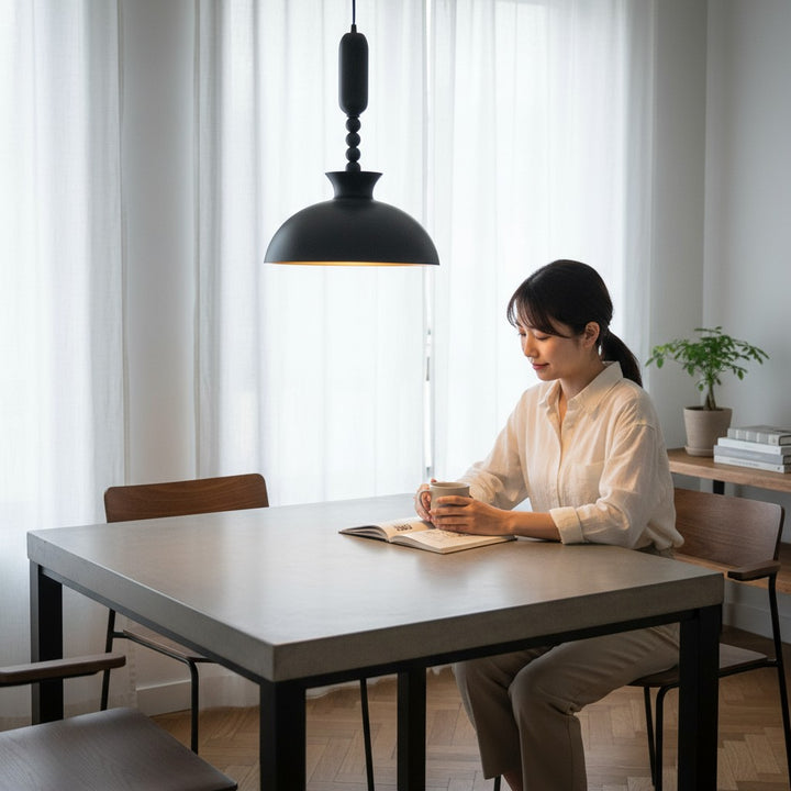 Noir Luxe Dome Pendant Metallic Wall Light