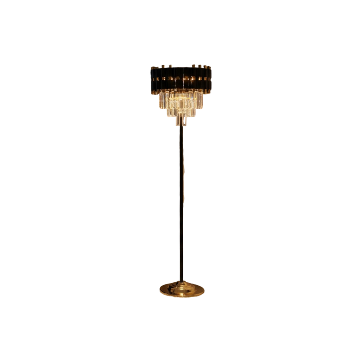 Noir Éclat Modern Crystal Black Floor Lamp
