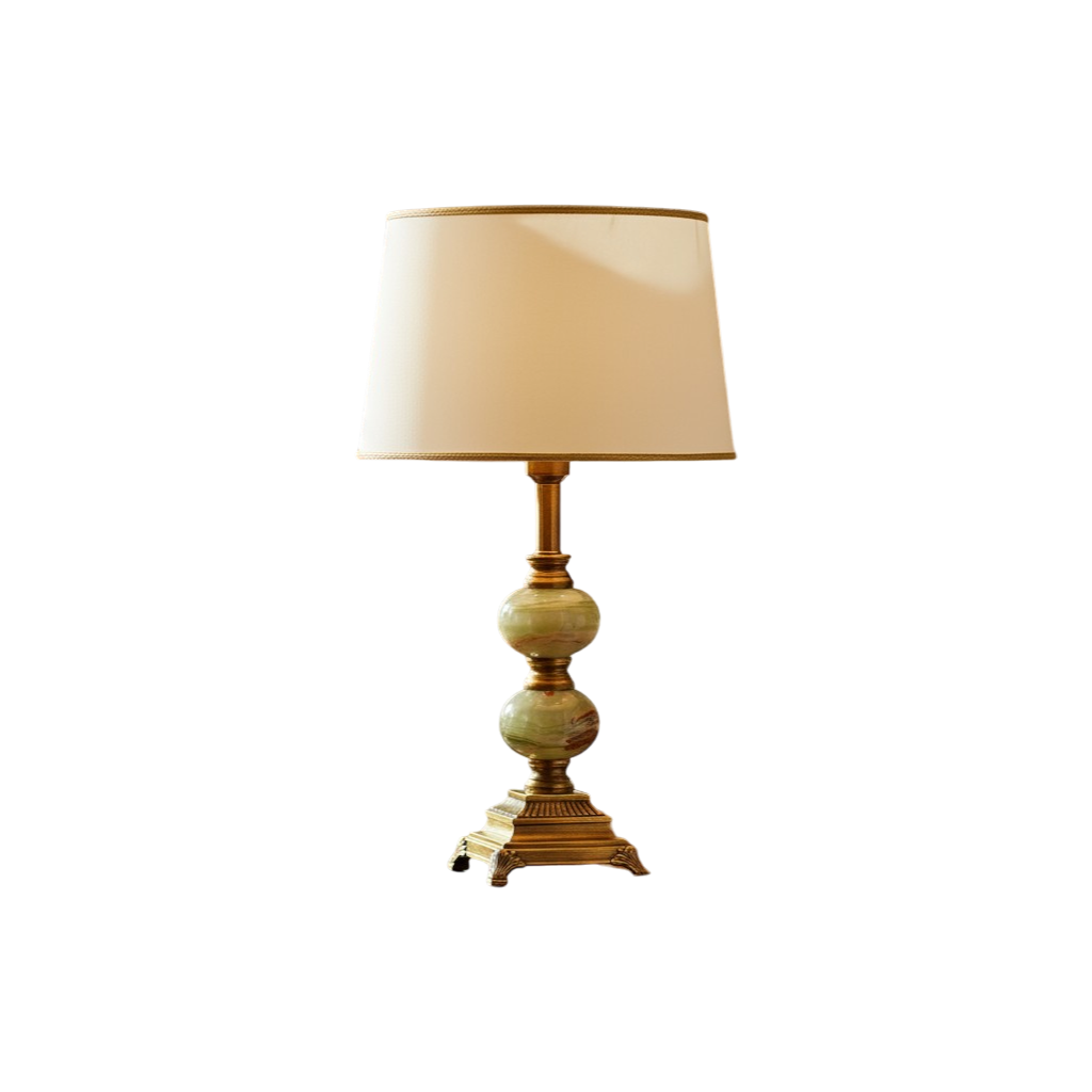 Brass Luxe Onyx Side Table Lamp