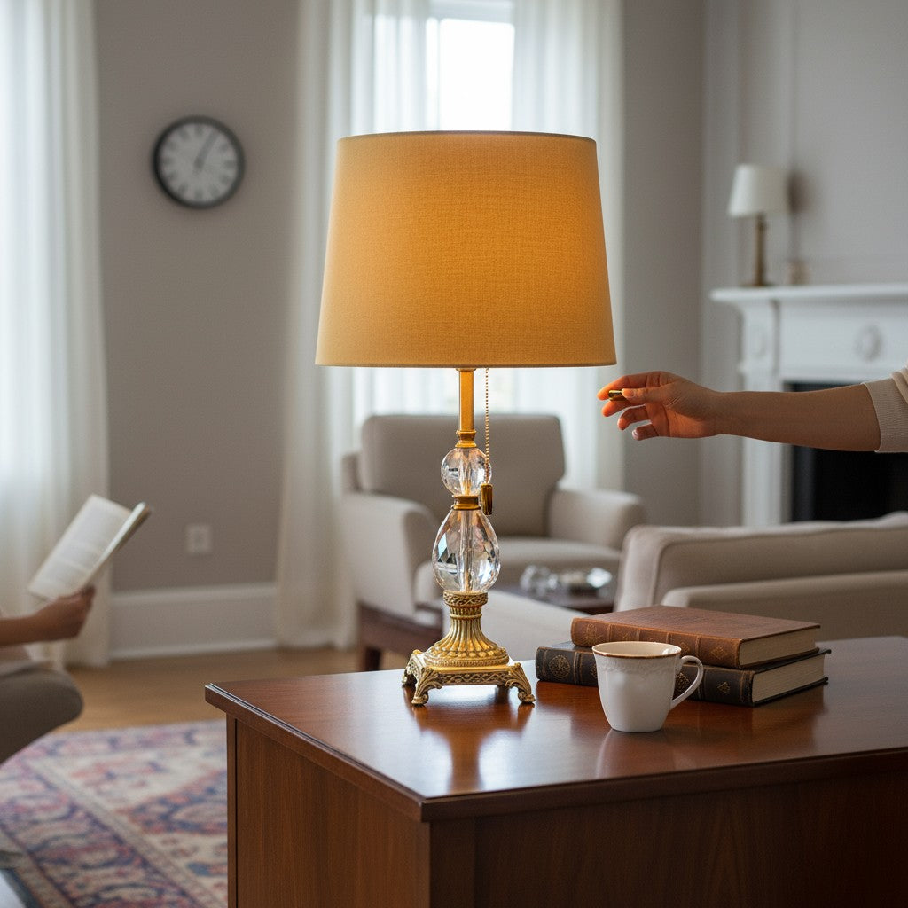 Theon Brass Column Table Lamp