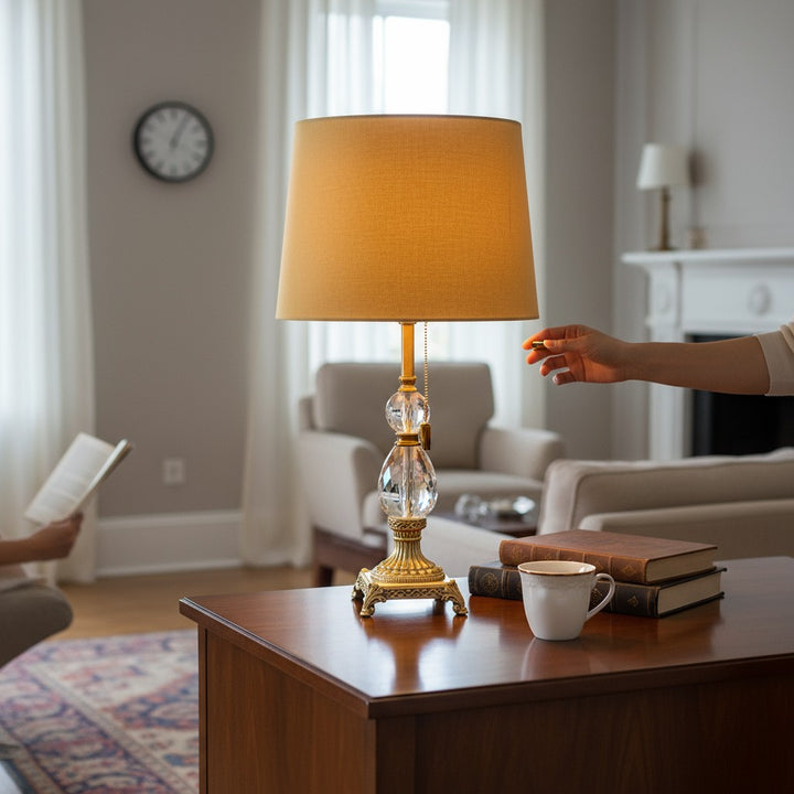 Theon Brass Column Table Lamp