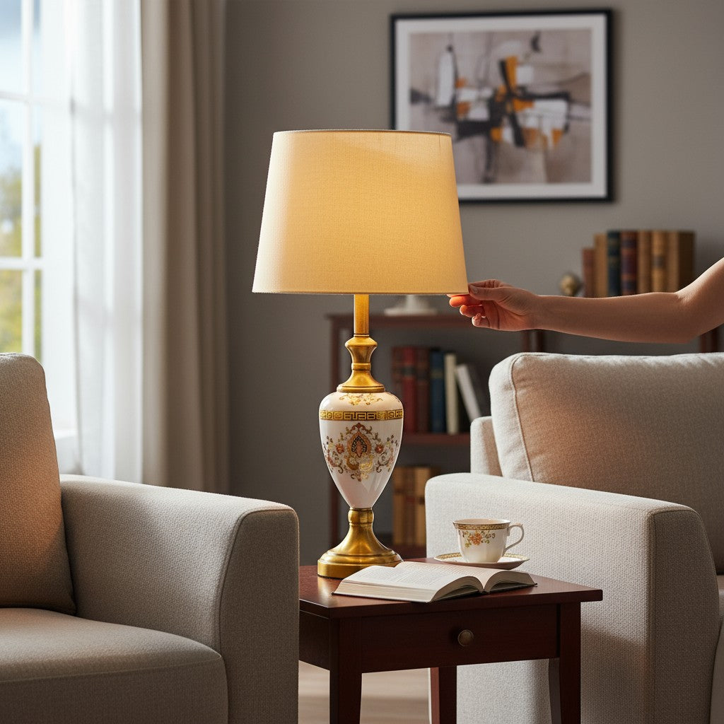 Versace Glass Radiant White Table Lamp