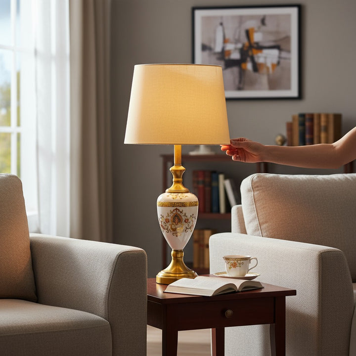 Versace Glass Radiant White Table Lamp