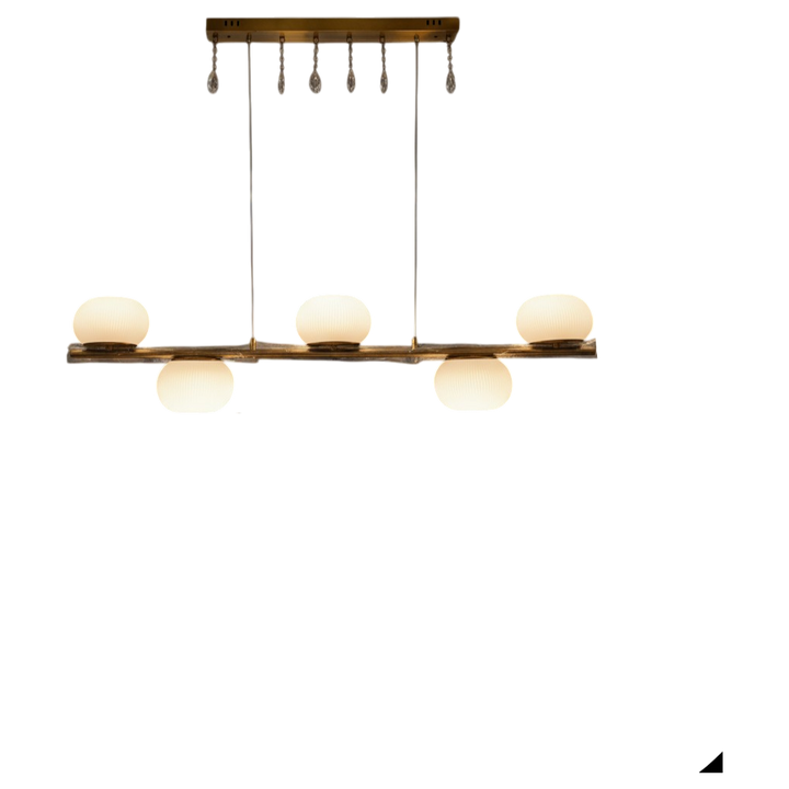 Aurora Linear Suspension Chandelier – Opal Glass Globe
