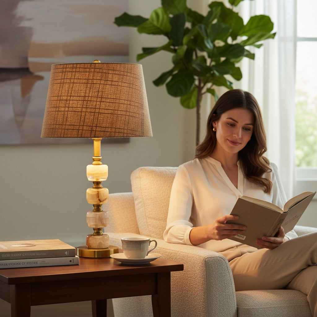 Tallis Vintage Brass Side Lamp