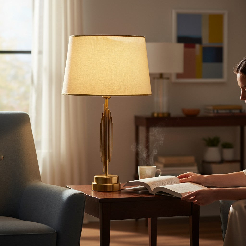 Aeris Modern Brass Side Table Lamp