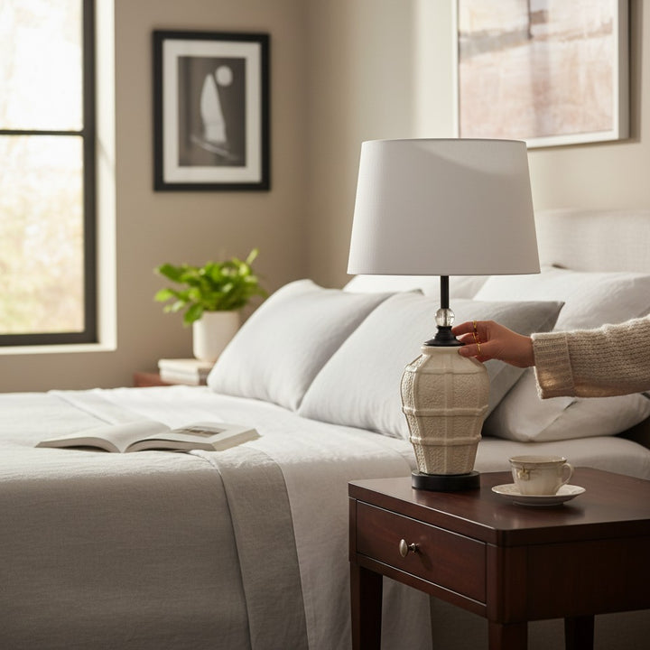 Elegant White Ceramic Table Lamp