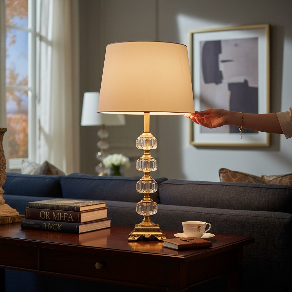 Luxury Gold & Crystal Table Lamp LS482