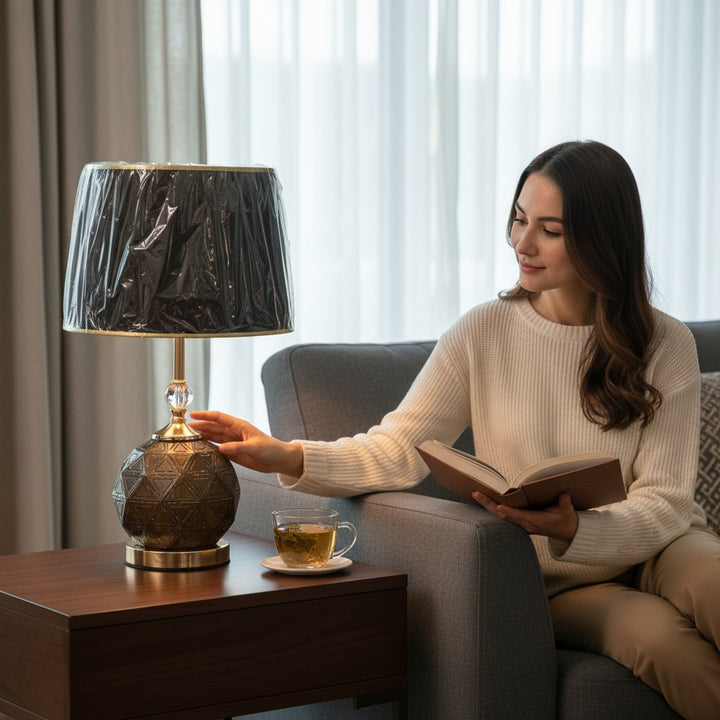 The Amara Ripple Brass Lamp