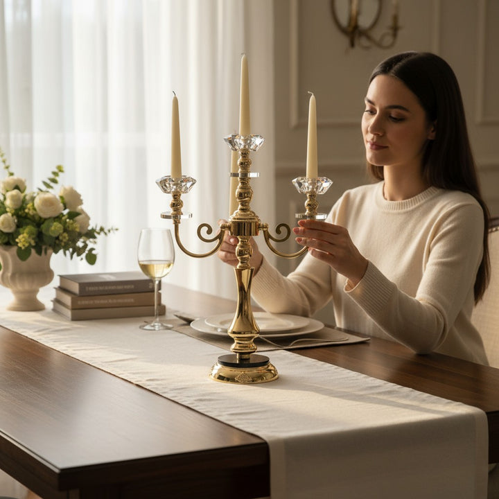 Crystal Grace Metallic Candle Holder