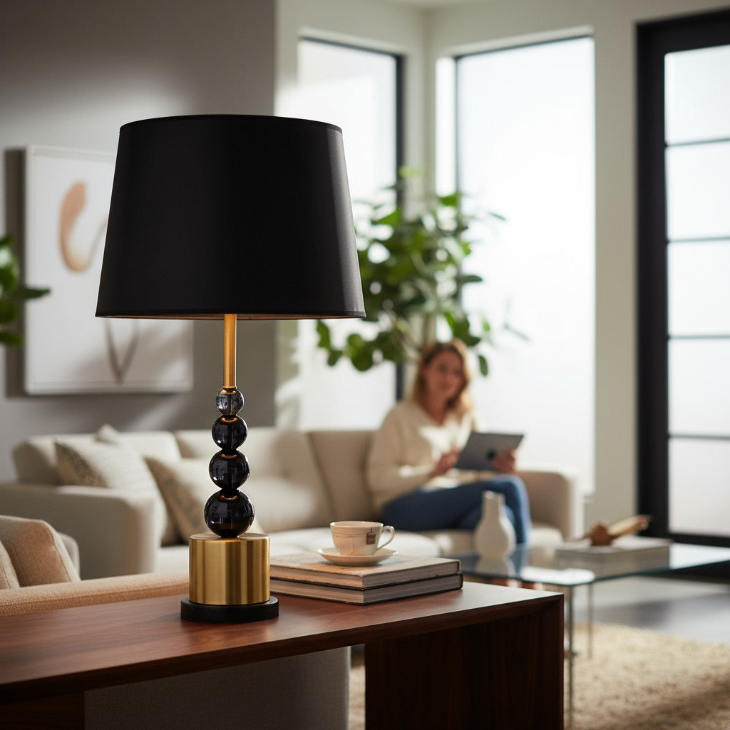Black & Gold Luxe Table Lamp LS457