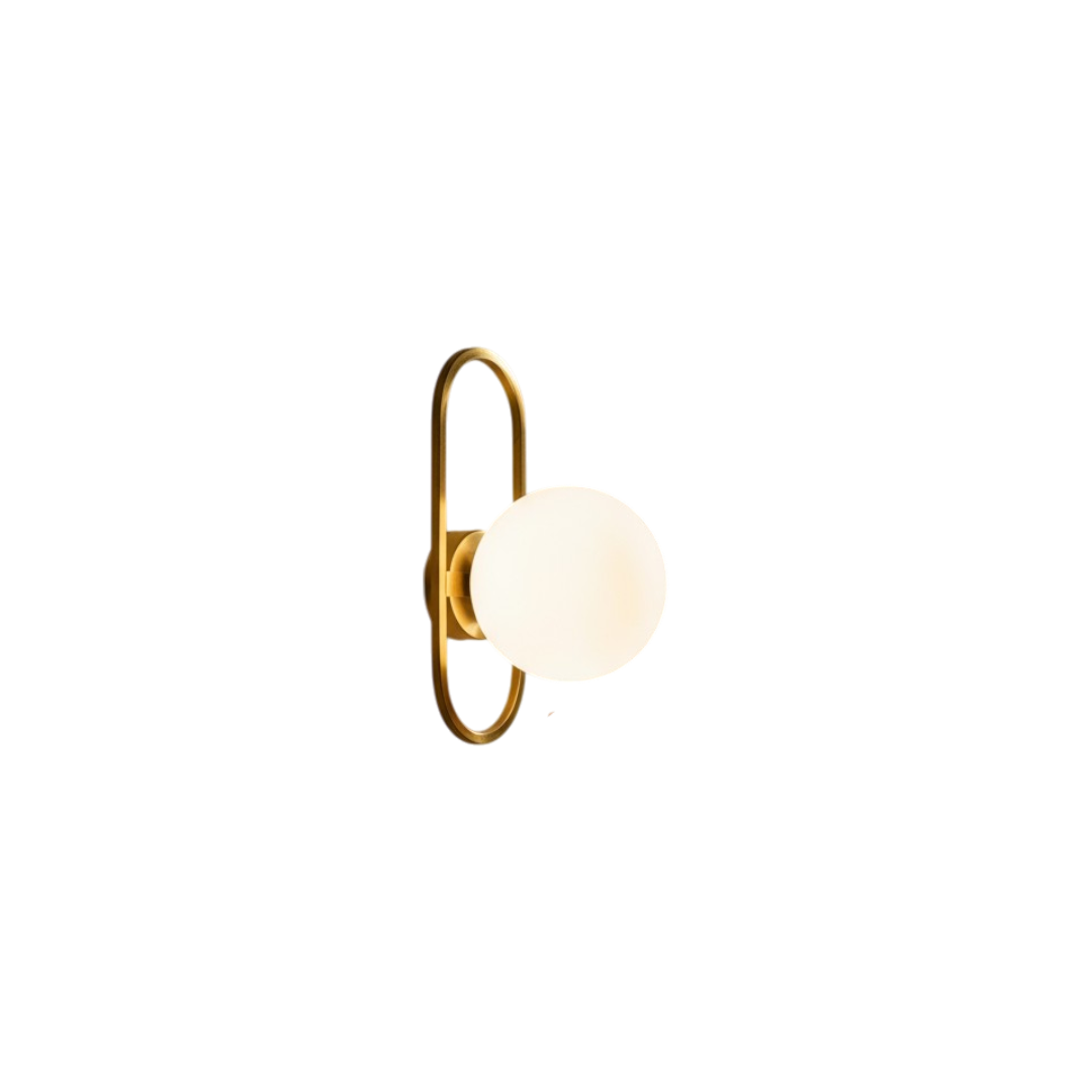 Luna Glow Brass With White Ball Wall Light