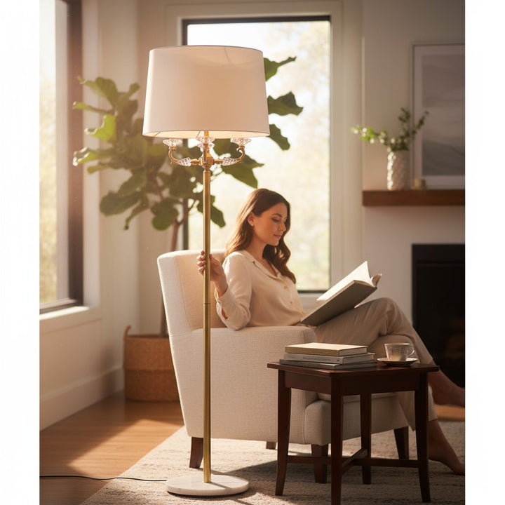 Elysian Glow Metallic Quad Light Floor Lamp