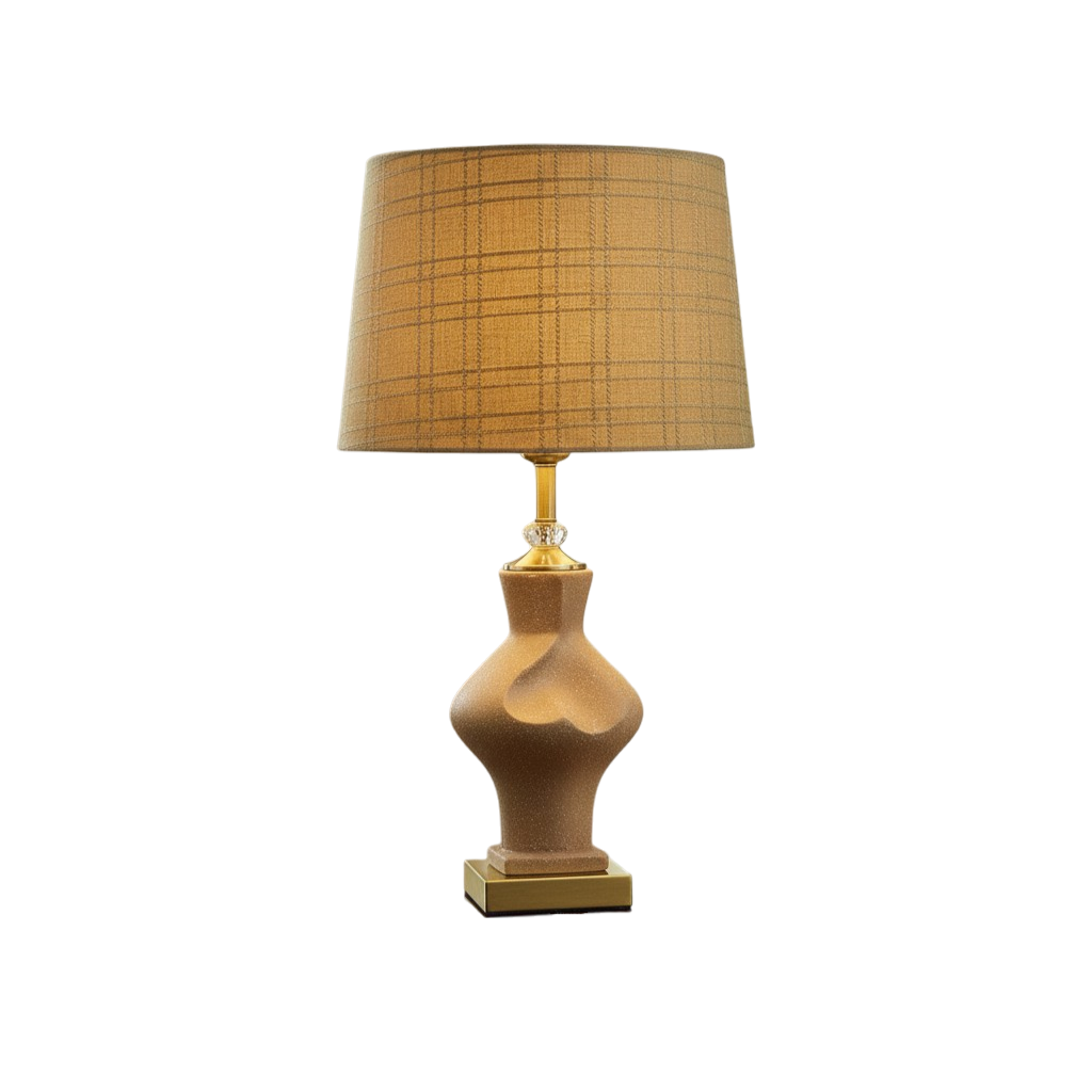 Modern Terracotta Sculpted Table Lamp