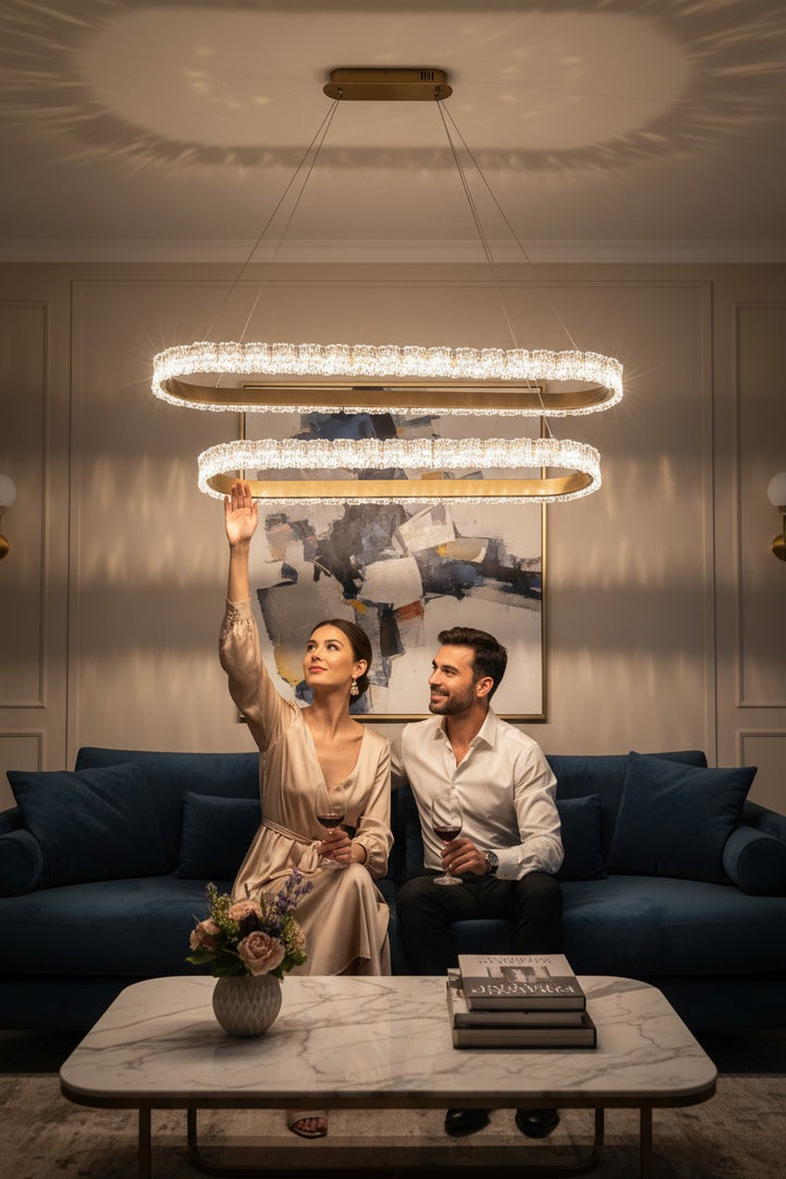 Eterna Oval Crystal Chandelier