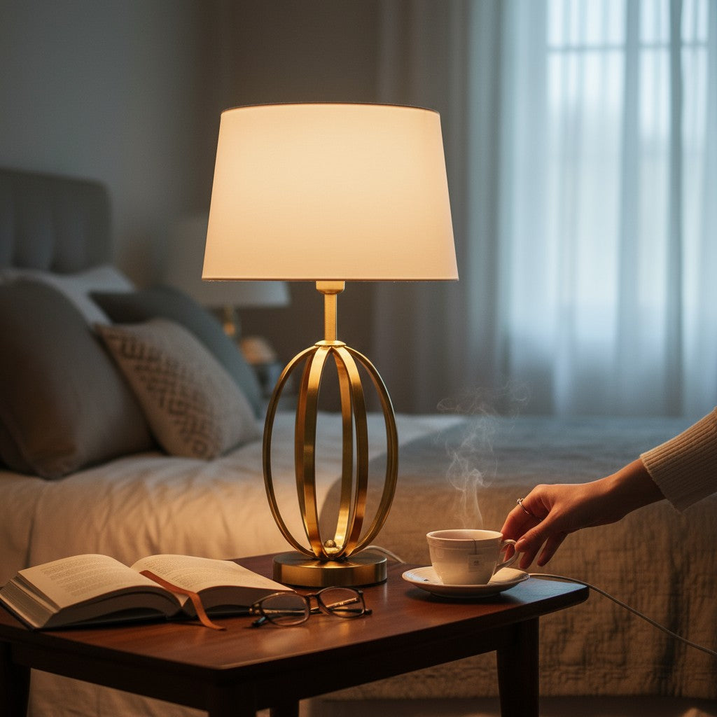 Modern Gold Open-Frame Table Lamp