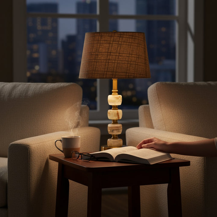 Tallis Vintage Brass Side Lamp