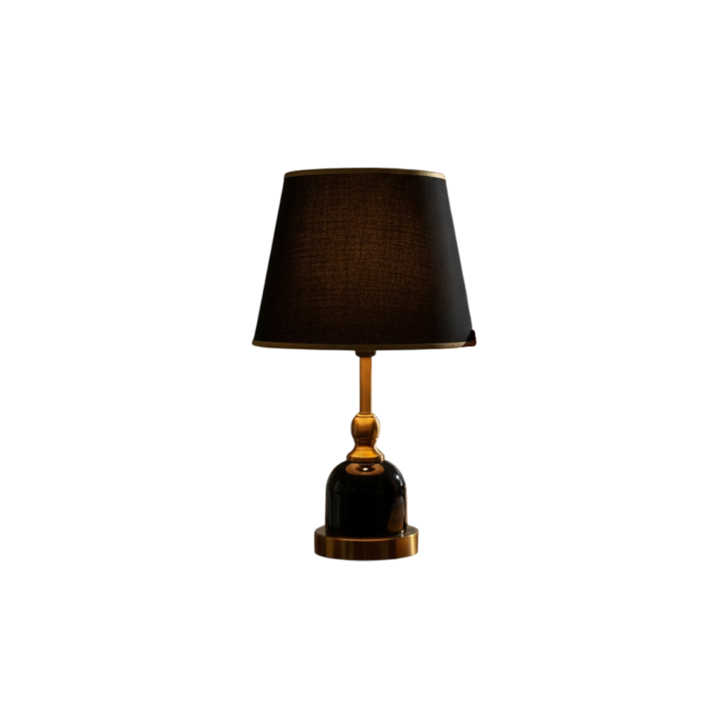Elegant Glossy Black Side Table Lamp