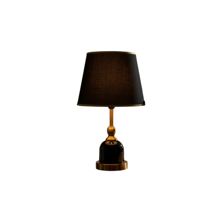Elegant Glossy Black Side Table Lamp