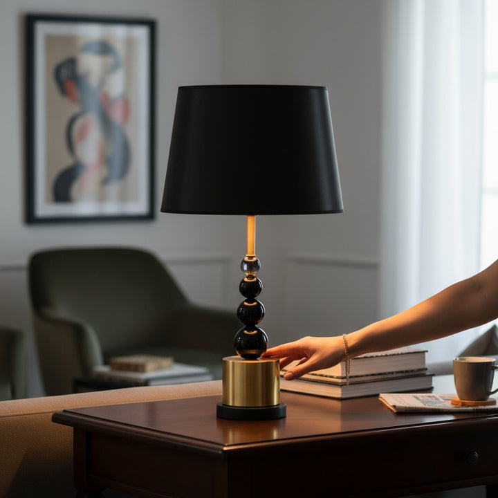 Black & Gold Luxe Table Lamp LS457
