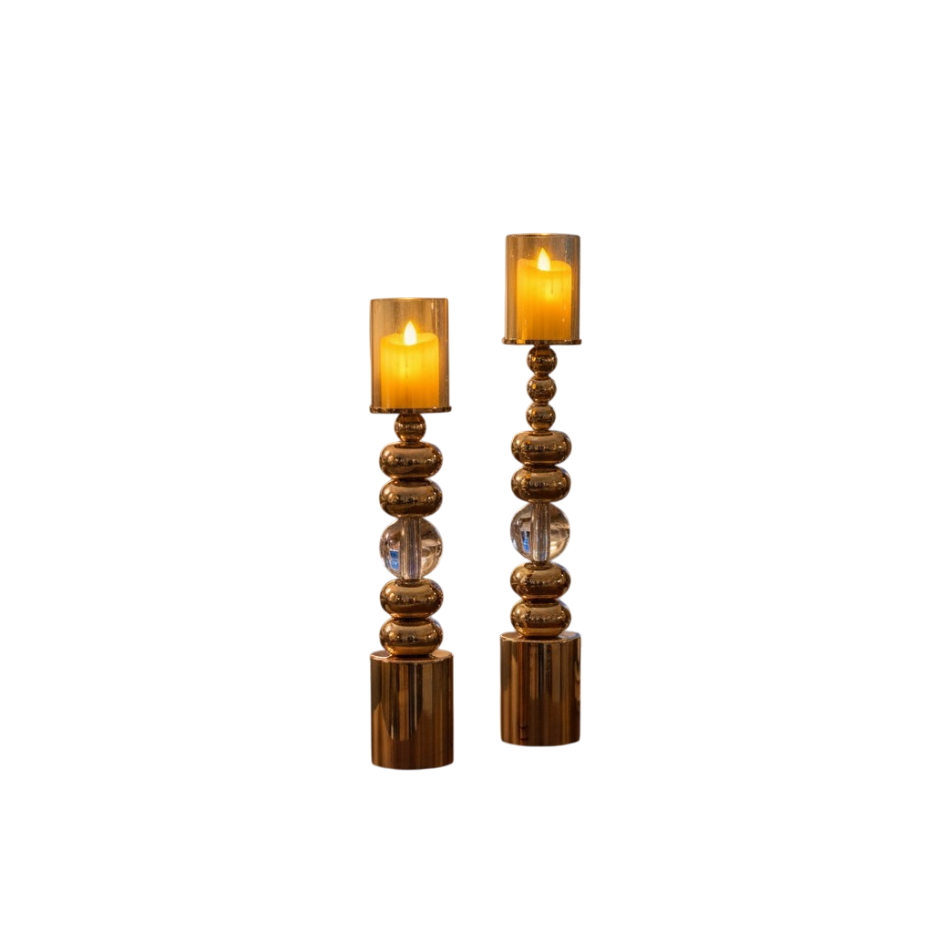 Modern Eterna Flame Metallic Candle Stand