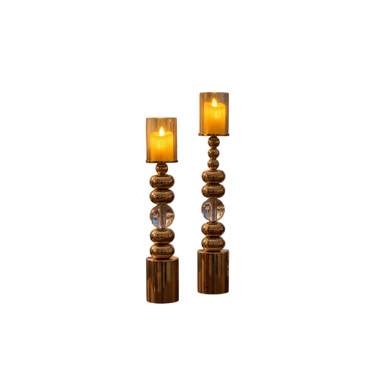 Modern Eterna Flame Metallic Candle Stand