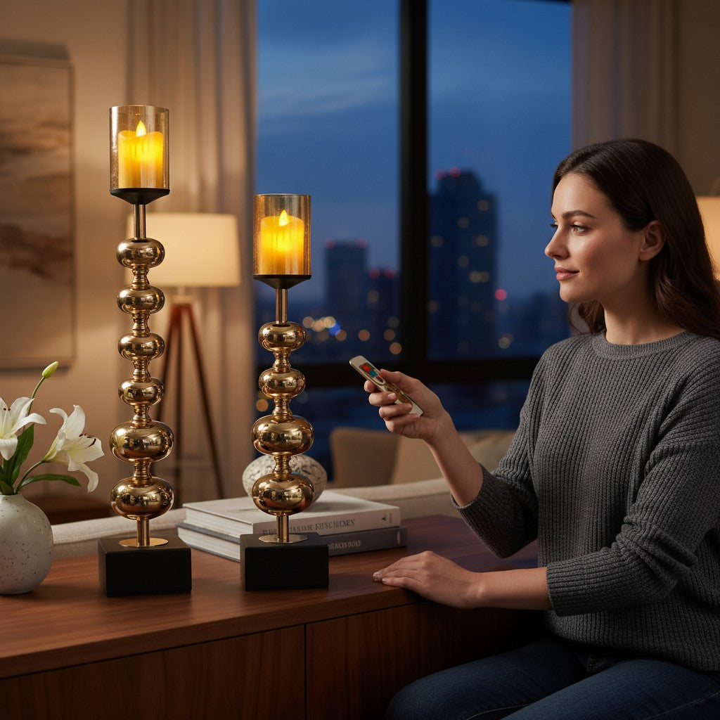 Luxe Modern Metallic Candle Stand