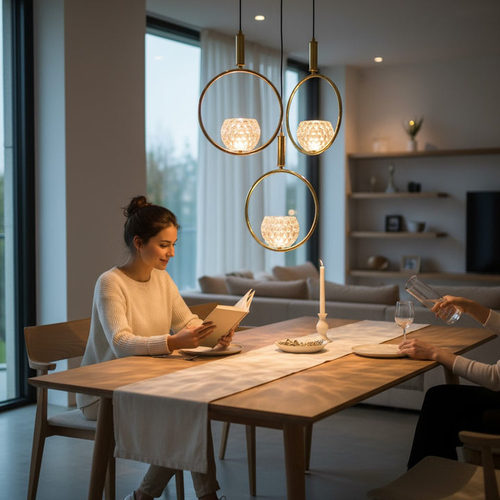 Aureus Orbit Crystal Ring Pendants