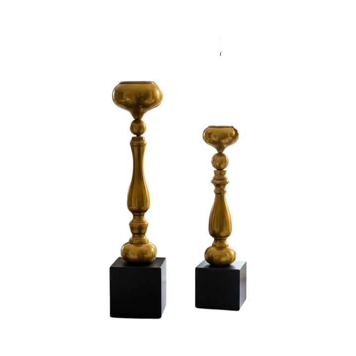 Aeris Sculpted Vintage Brass Candle Stand