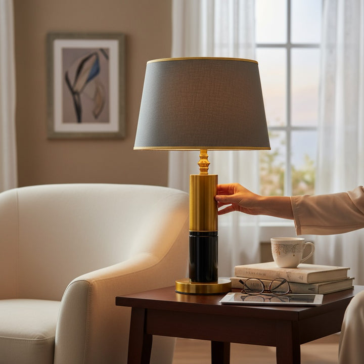 Orion Brass-Finished Modern Table Lamp