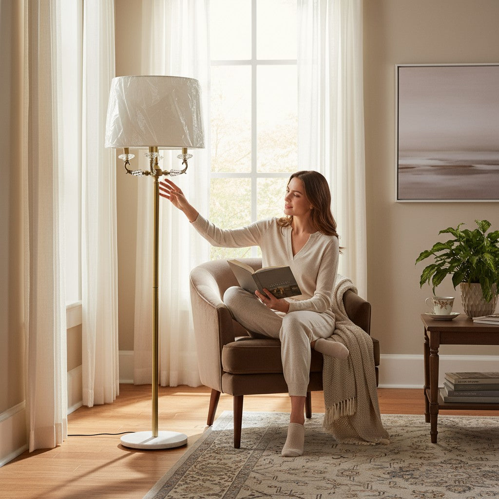 Elysian Glow Metallic Quad Light Floor Lamp
