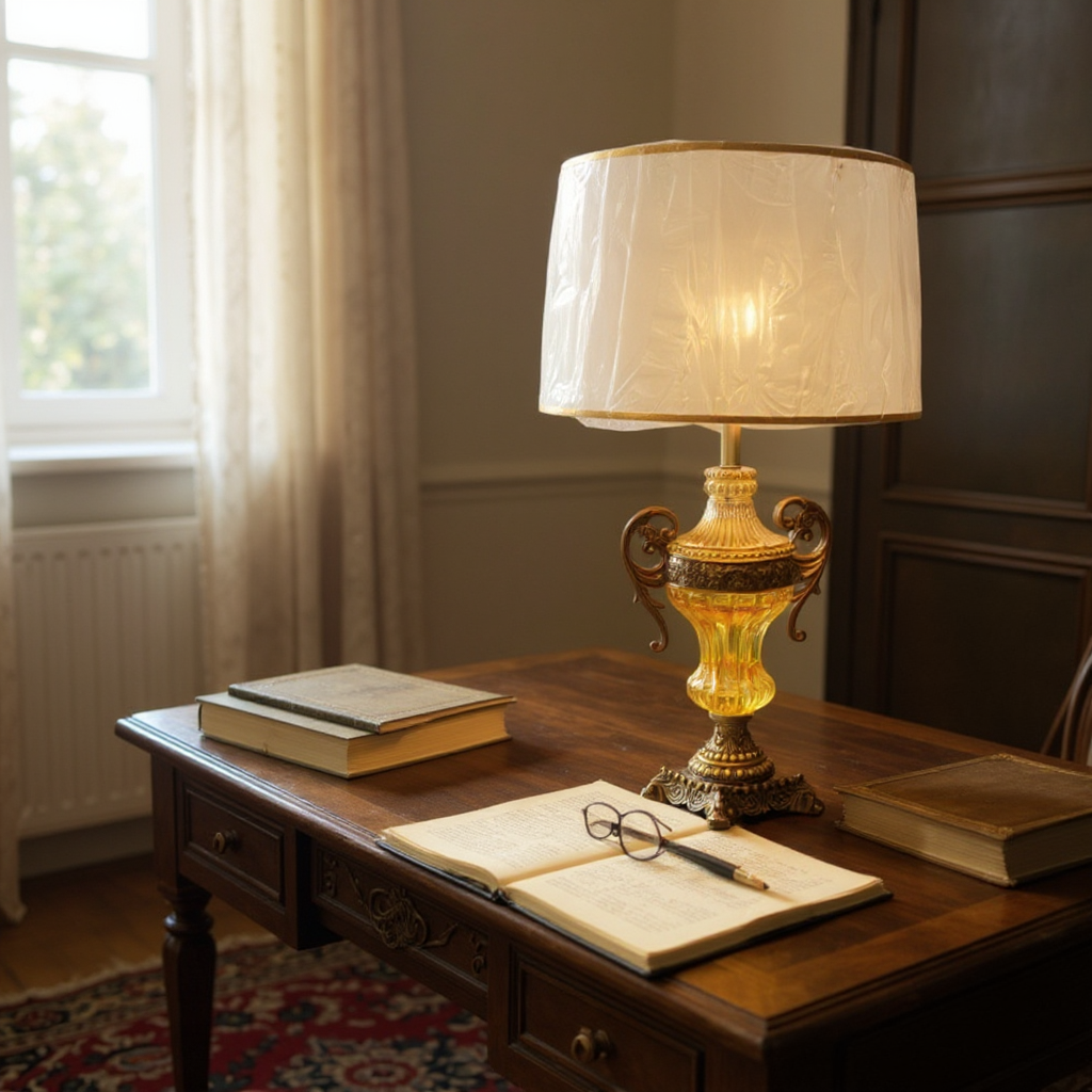 Vintage Crystal & Brass Side Table Lamp