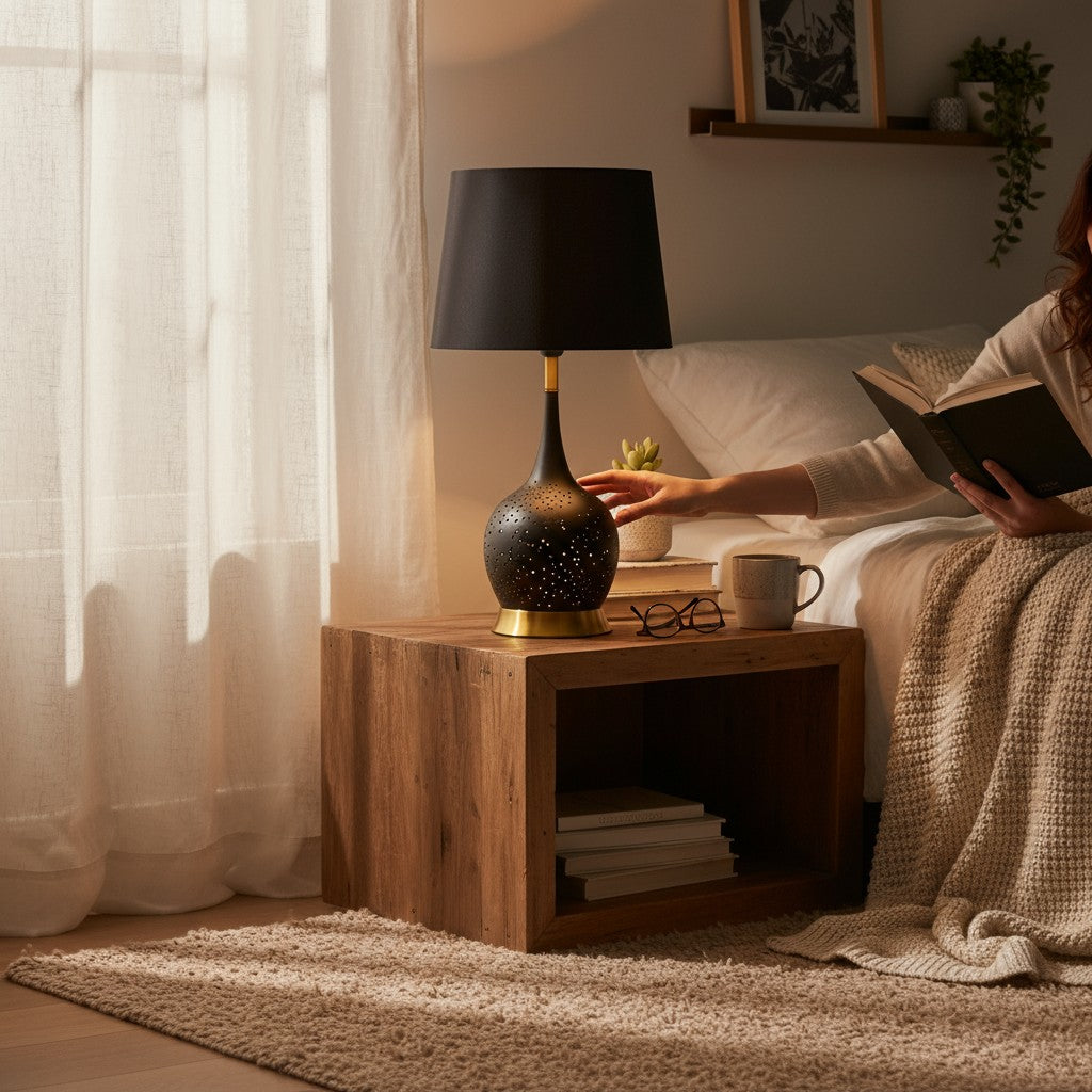 Camden Split-Light Brass LED Table Lamp