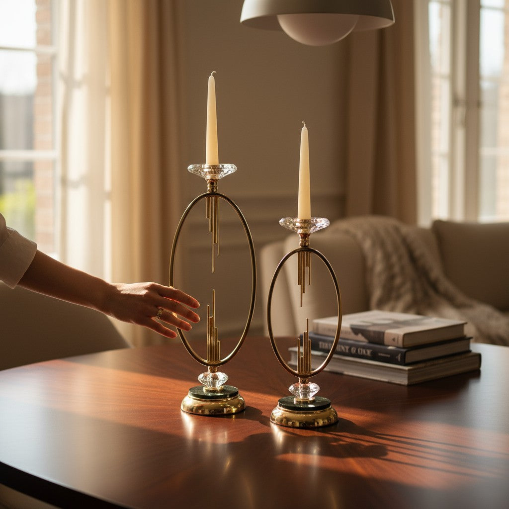 Metallic Brass Candle Stands